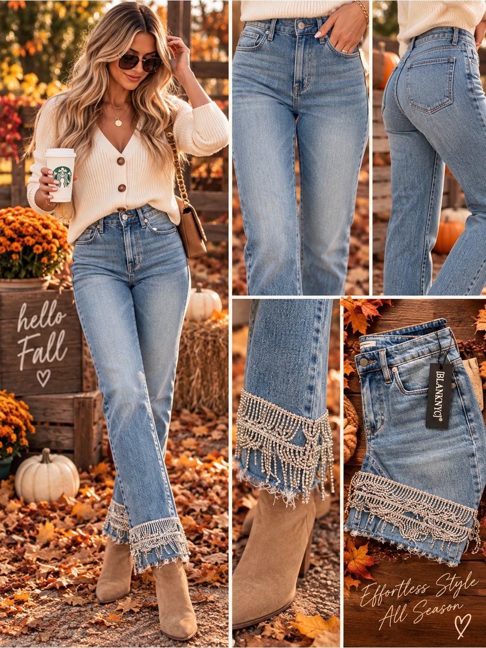 BLANKNYC Beaded Fringe Jeans ✨